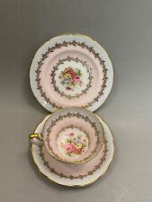 EB Foley Teacup and Saucer 3 Piece Set Vintage Bone China with Floral Bouquet picture