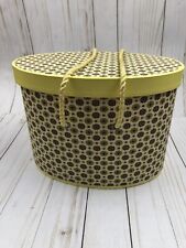 Vintage 1960s Yellow Floral Sewing Basket MCM Retro picture