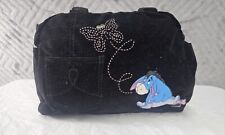Disney Eeyore & Butterfly Black Velour Purse 5 Compartments/Pockets picture