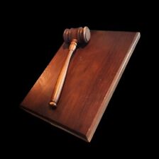 Vintage Solid Wood Gavel Wall Plaque Desk Decor For Judges Lawyers Auctioneers picture