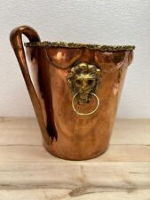 Vintage Real Copper Champagne Wine Ice Bucket & Tongs Thick Walls Made In Mexico picture