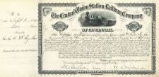 Central Union Station and Railway Co. of Cincinnati - Stock Certificate - Railro picture