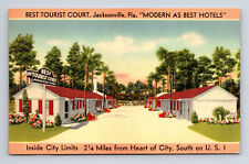 Best Tourist Court Motel Jacksonville Florida FL Roadside America Postcard picture
