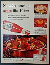 HEINZ TOMATO KETCHUP Vintage Print Ad -1961 - picture