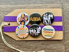 ABBA - Pop Music, Singers, Band Icon, Waterloo, Mamma Mia- Button Pin Badge Set picture