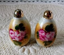 Antique Porcelain Rose Salt & Pepper Shakers picture