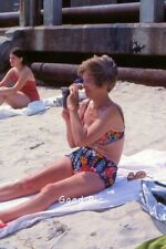 #SL40- a Vintage 35mm Slide Photo- Woman in Bikini With Camera - 1979 picture