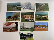 Vintage Ohio Amish Postcards Unused Barn Raising Buggy Lot Of 10 picture