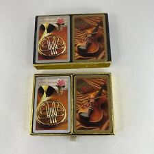 Vintage Congress Violin Theme Double Deck Playing Cards with Case picture