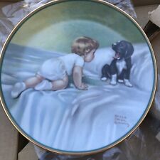 Who’s Sleepy Collector Plate Bessie Pease Gutmann A Childs Best Friend Dog Puppy picture