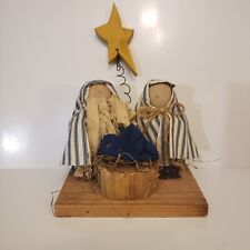 Primitive Folk Art Nativity Holy Family Hand Crafted Wooden picture