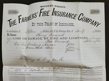 1874 antique FIRE INSURANCE POLICY landisburg pa RINESMITH House Barn picture