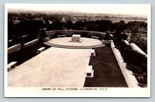 RPPC Crypt of Will Rogers CLAREMORE Oklahoma VINTAGE Postcard EKC 1939-1950 picture