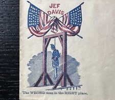 1860s CIVIL WAR Jefferson Davis Hanging Death Original Antique Envelope Cover picture