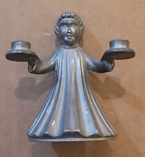 Vintage Italian Pewter Choir Girl Candle Holder picture