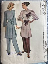 Vintage 1946 mccall #6593 Loungewear Pattern Bust 32/Waist 26.5 Size 14 picture