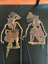 2 Antique Wayang Golek Asian Indonesian/Balinese Wooden Stick Puppets picture