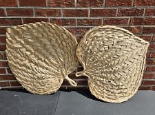 Vintage Dried Palm Leaf Wall Fan 25x28