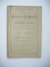 RARE 1876 NEW HAMPSHIRE CONSTITUTIONAL CONVENTION BOOKLET picture