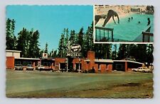 Old Postcard Roundup Motel Yellowstone MT 1967 Swimming Pool picture