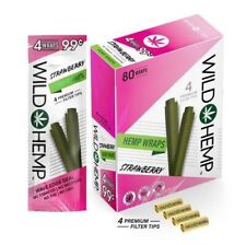 Wild H. Wraps Rolling Papers 80 Total Wraps 20 Pouches / 4 Per (Strawberry) picture
