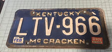 1987-88 Kentucky McCracken County License Plate LTV-966 picture