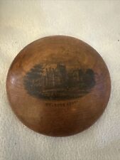 Antique Mauchline Ware Round Box Featuring the Melrose Abbey 3 X 3 Inch picture
