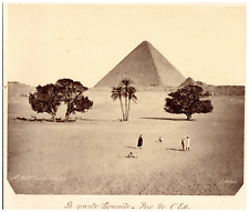 Egypt, The Great Pyramid, view from the East, photo. H. Béchard Vintage Print,  picture