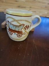 Vintage Fred Roberts Stagecoach Chuckwagon Western Theme Mug Cup Cattle Brands picture