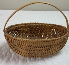 Vintage Woven Crescent Shape Basket, Light Beige, Hand Made picture