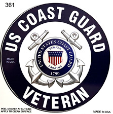 U.S. Coast Guard Veteran... Military... Truck  Decals Sticker  (4 Pack) #361 picture