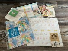 Vintage Lot BABY SHOWER Wrapping Paper Stork Napkins NOS & Cards Ephemera picture