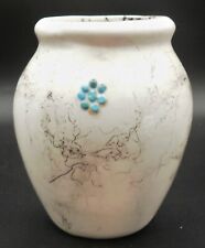 Horse Hair Pottery Vase 5 IN.  with Turquois Colored Embellishments Shepard Dine picture