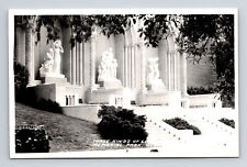 RPPC Three Kinds Love Sculputres Forest Lawn Memorial Park Glendale CA Postcard picture