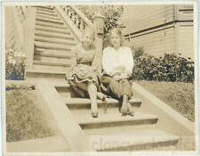 1925 Two Blond Sisters Sit Steps on Home in Oakland CA picture