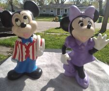 Vintage Walt Disney Ceramic Mickey & Minnie Mouse Statues 9