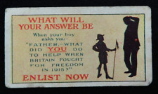 Orig 1915 Australian Issue Cigarette Card Recruiting Posters Enlist Now WW1 picture
