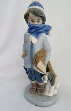 Lladro #5220 Winter Boy With Dog Porcelain Figurine picture