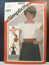 Simplicity Pattern 5899 Miss Size 10-12 Pullover Tops 2 Lengths Cut Vintage 1983 picture