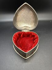 Vintage Silver Heart Trinket Box 3 X 3 X 1.25