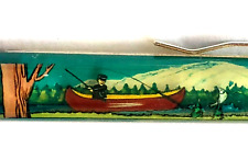 Beautiful Oregon Floaty Pen Moving Man Fishing in Boat Rod Fish Vintage Floating picture