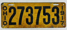 1917 Ohio Vintage Original Metal License Plate Classic 273753 picture