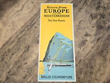 1927 DOLLAR STEAMSHIP LINE RETURN FROM EUROPE VIA MEDITERRANEAN SCHEDULE FARES picture