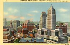 Downtown Skyline Showing Koppers & Gulf Buildings, Pittsburgh, PA --POSTCARD picture
