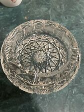 Vintage Heavy  Cut  Crystal  Ashtray Star Design 9 -Inch Diameter  Lead Crystal picture