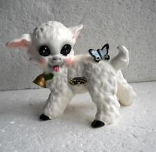Vintage Josef Originals Happy Baby Lamb Painted Ceramic Figurine w/Butterfly picture