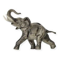 Vintage JHR Hutschenreuther Germany Porcelain Gray Elephant Figurine Trunk Up picture