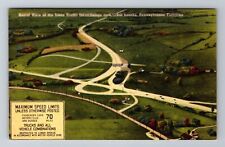 Irwin PA-Pennsylvania, Aerial Interchange & Turnpike View, Vintage Postcard picture