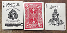 c1893 US8b Antique Bicycle Rider Back Playing Cards, EXC, 52/52 plus JOKER picture