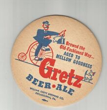 1940's Gretz Beer& Ale Coaster  Philadelphia, PA #004 bicycle & dog with growler picture